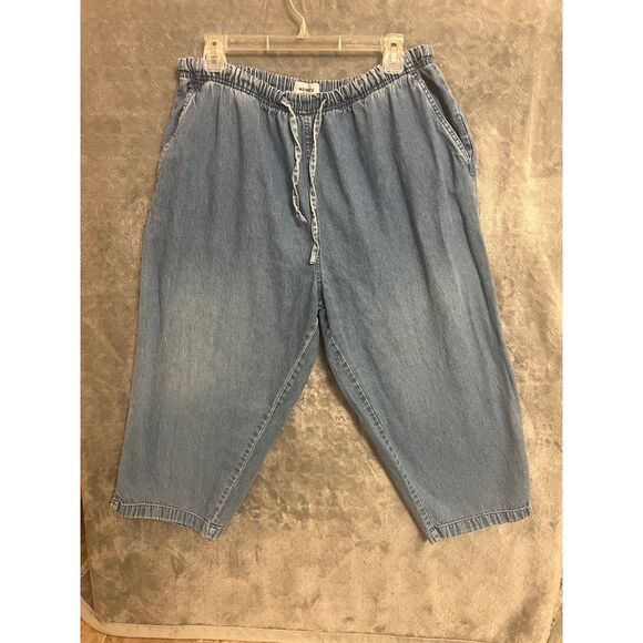 Mainstreet Blues Culottes 100% Cotton Denim Wide Leg Cropped Jeans Plus Size 18W - Picture 1 of 7